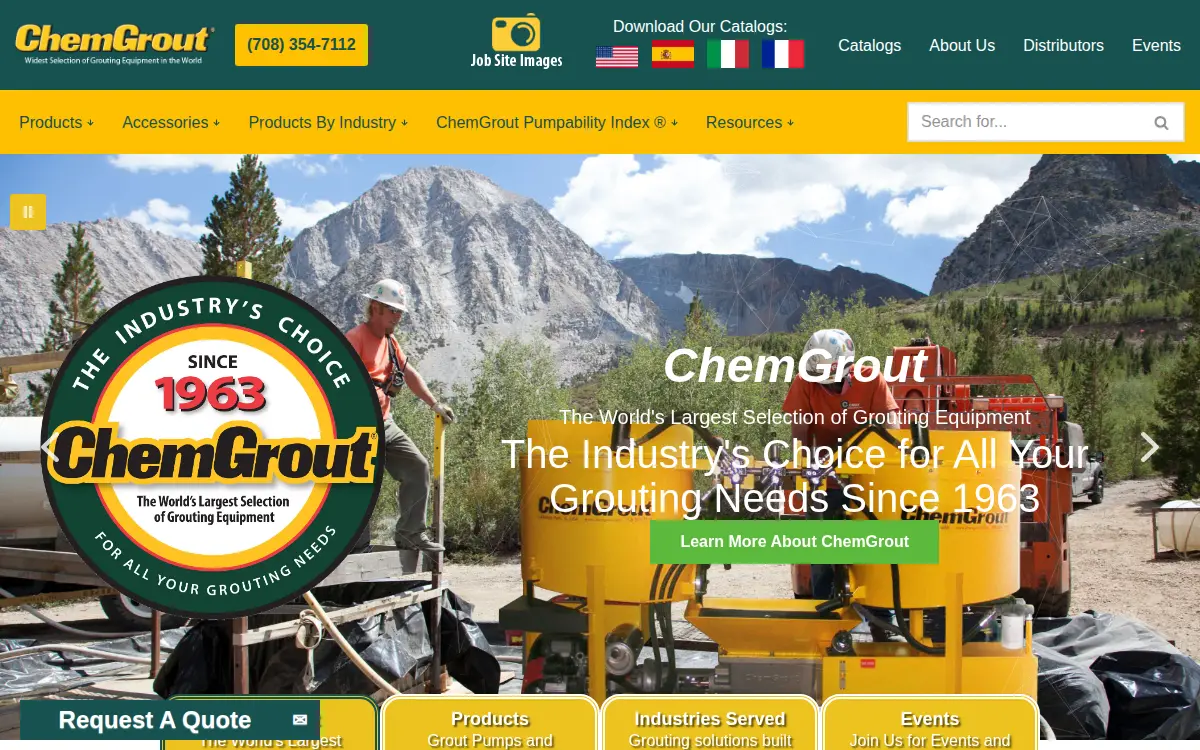 Homepage of Chemgrout, INC