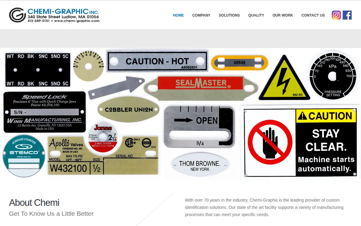 Homepage of Chemi-graphic, INC.