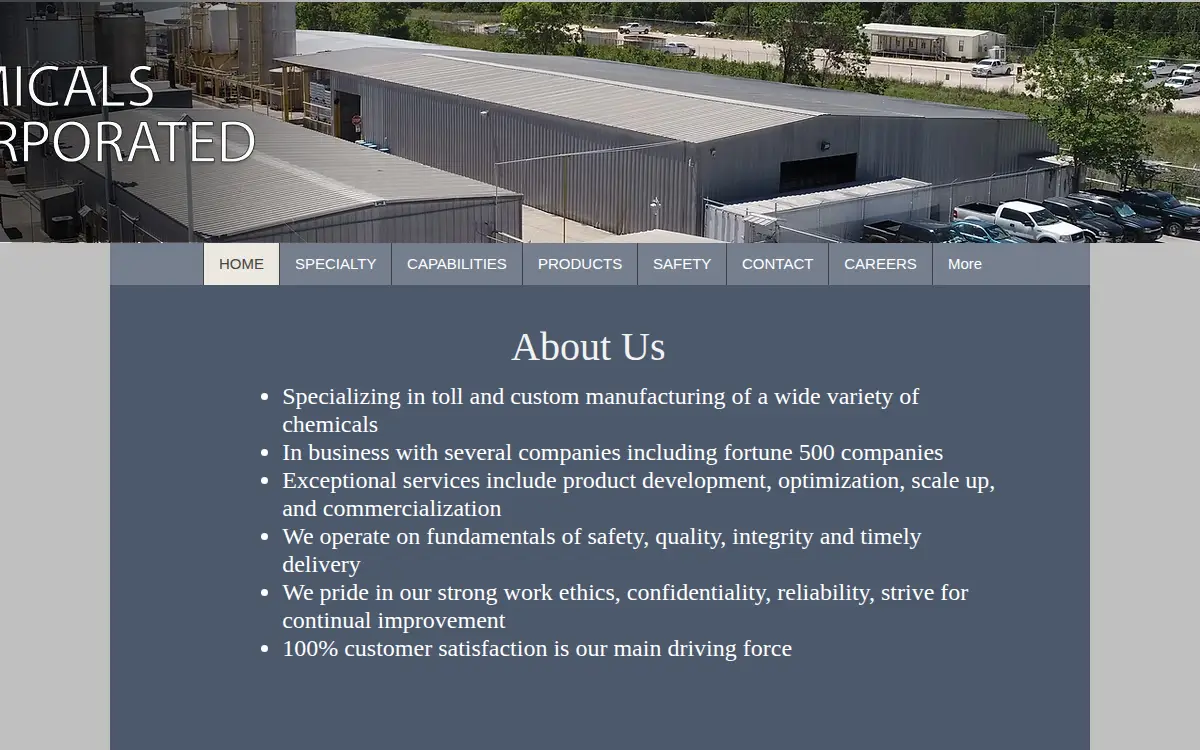 Homepage of Chemicals Incorporated