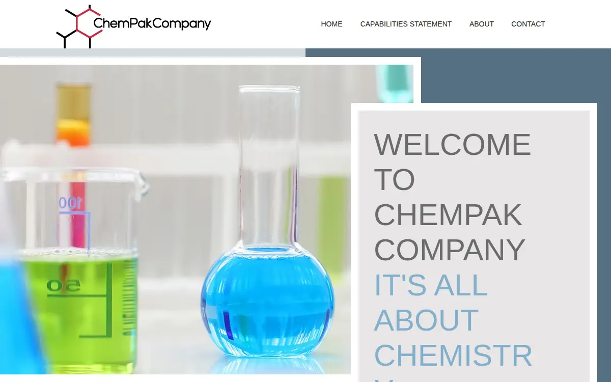 Homepage of Chempak Company, LLC
