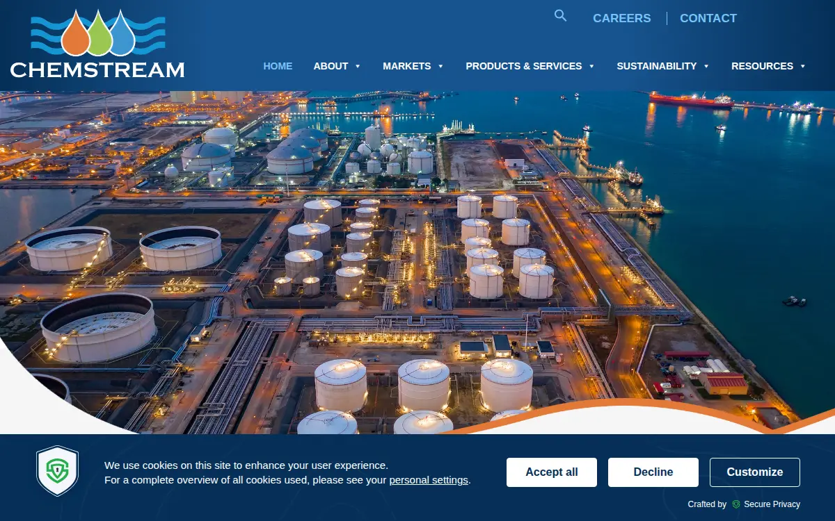 Homepage of Chemstream INC