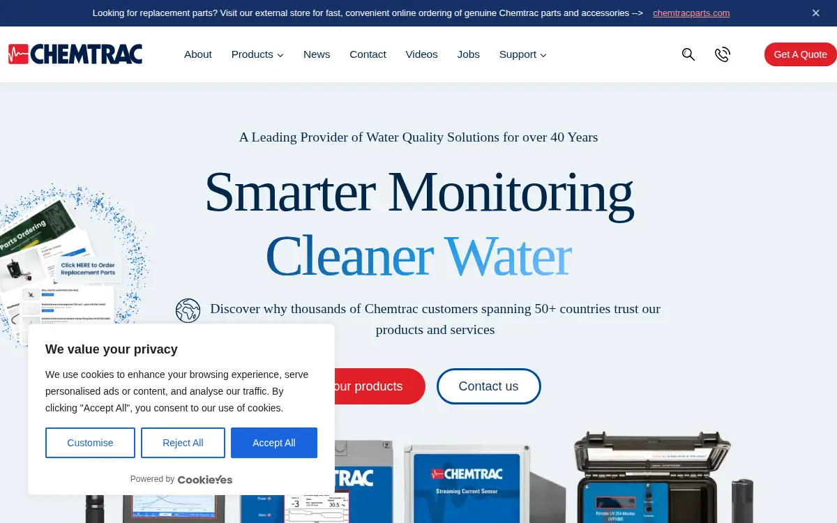 Homepage of Chemtrac LLC