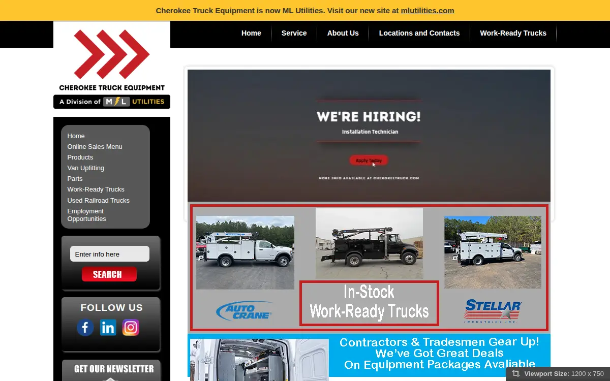 Homepage of M-l Utilities, LLC