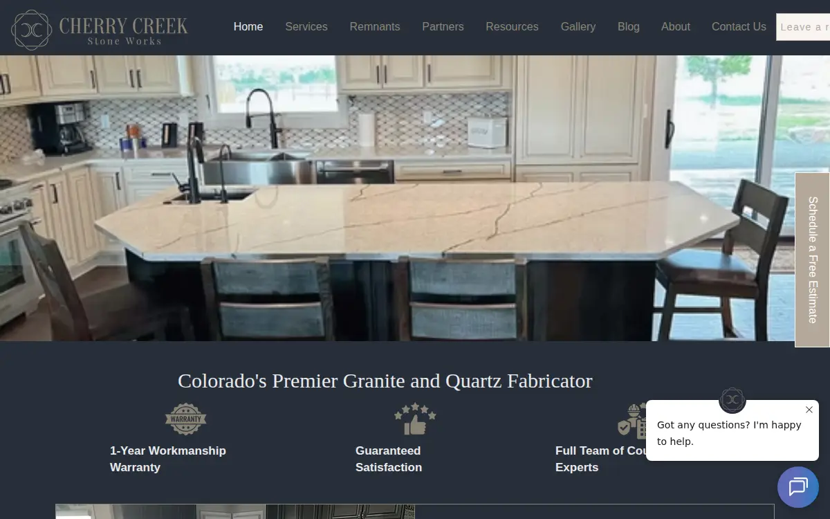 Homepage of Cherry Creek Stone Works INC