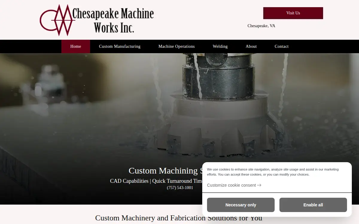Homepage of Chesapeake Machine Works INC