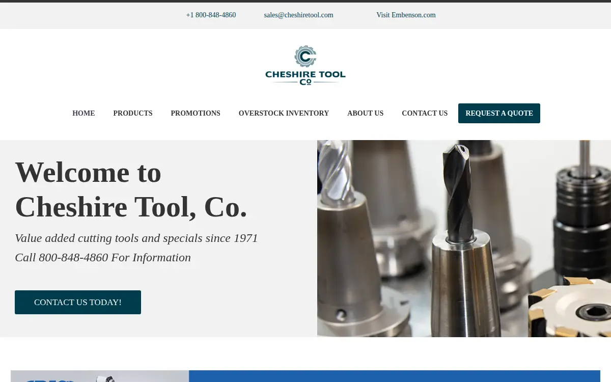 Homepage of Cheshire Tool CO