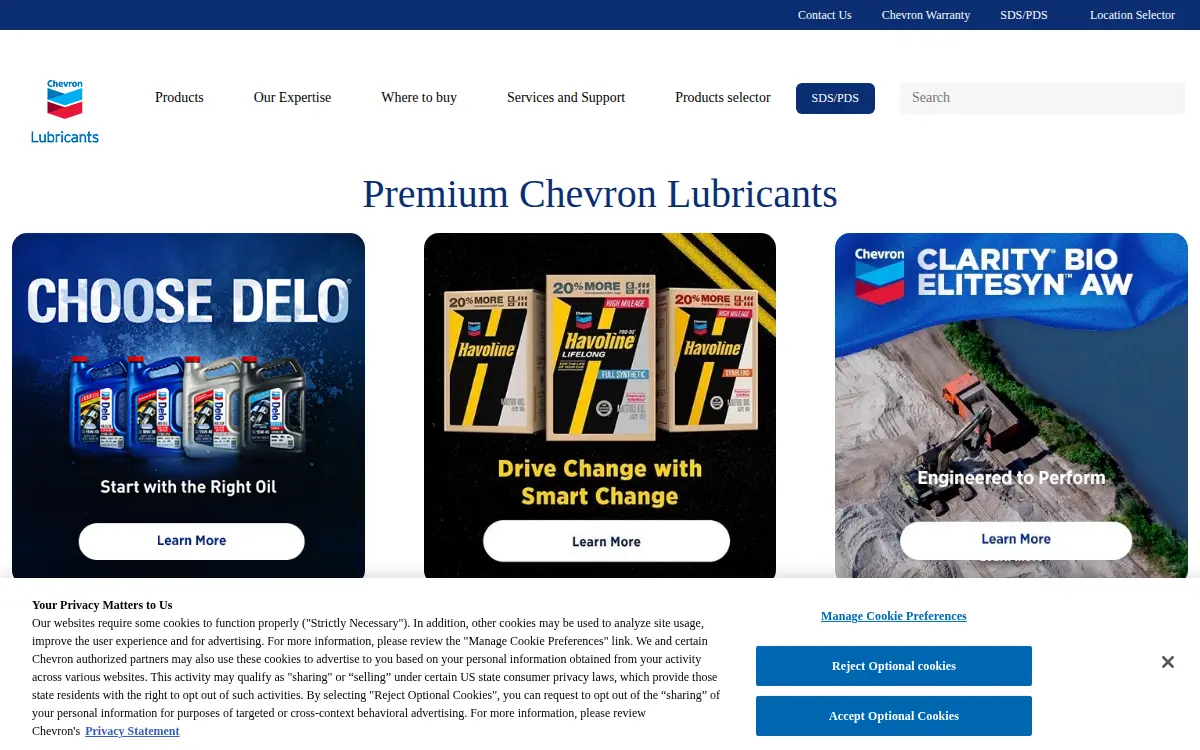 Homepage of Chevron U.s.a. INC.