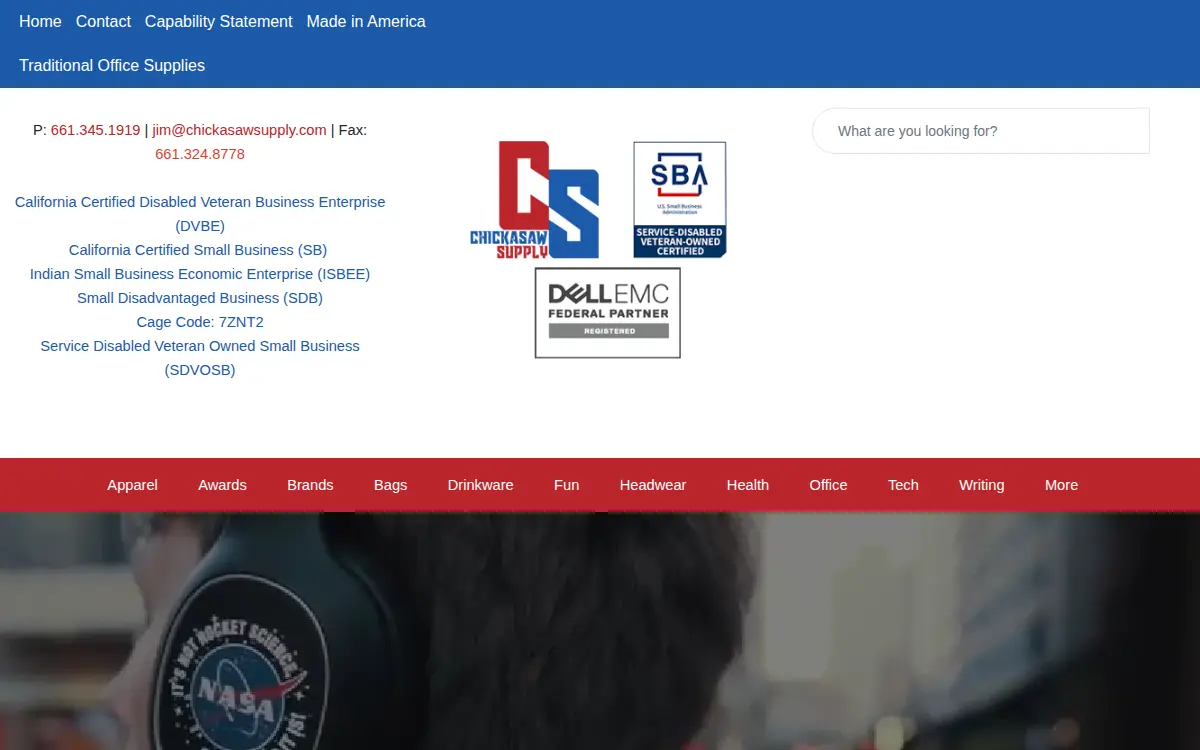 Homepage of Chickasaw Supply