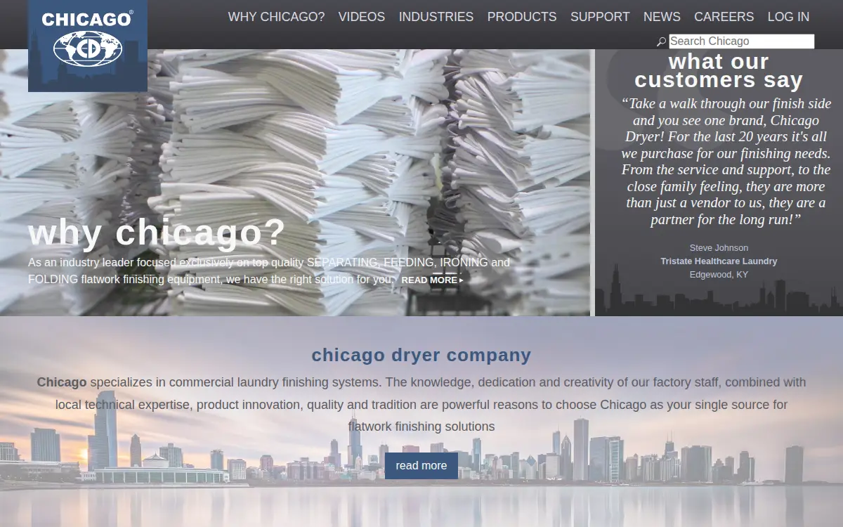 Homepage of Chicago Dryer CO