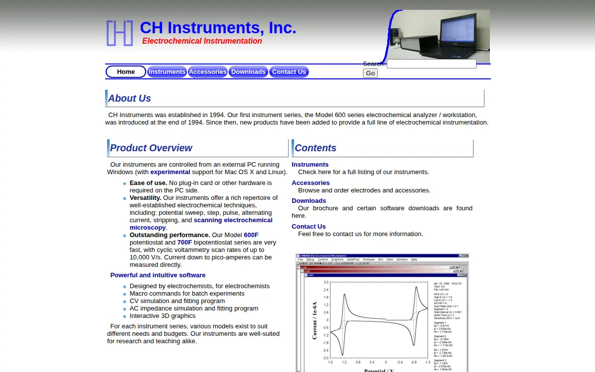Homepage of Ch Instruments, INC.