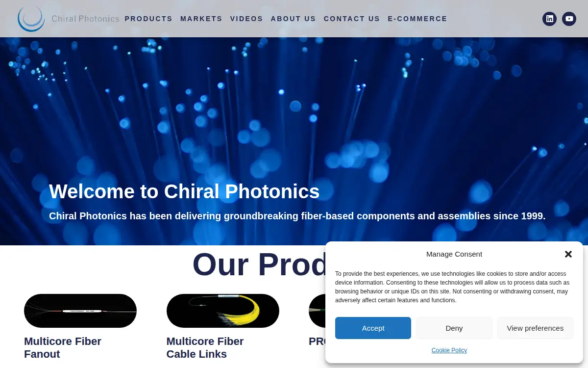 Homepage of Chiral Photonics INC