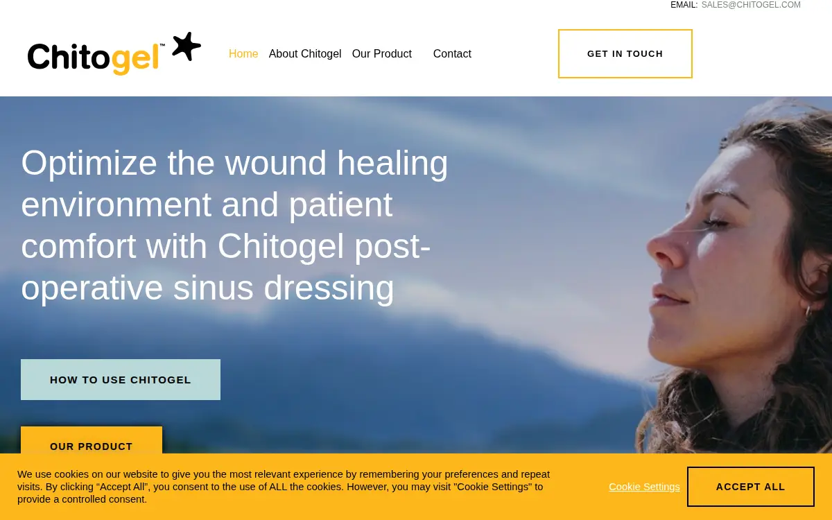 Homepage of Chitogel USA LLC