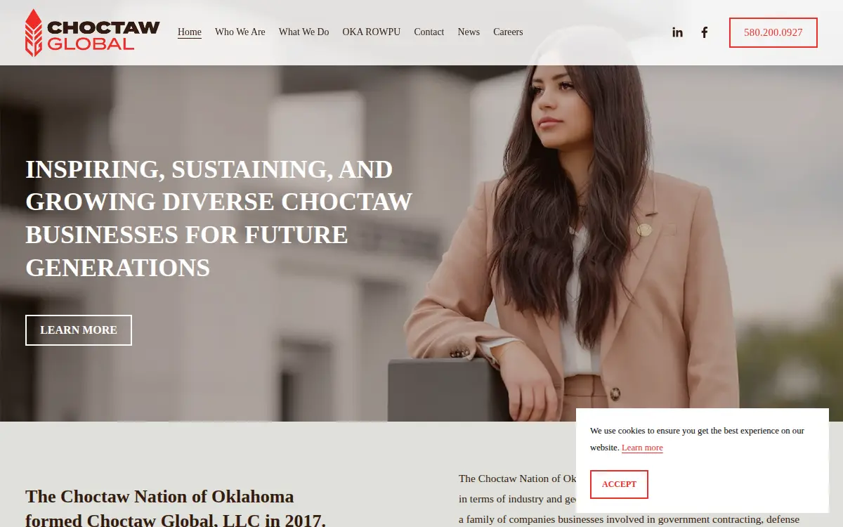 Homepage of Choctaw Defense Manufacturing LLC