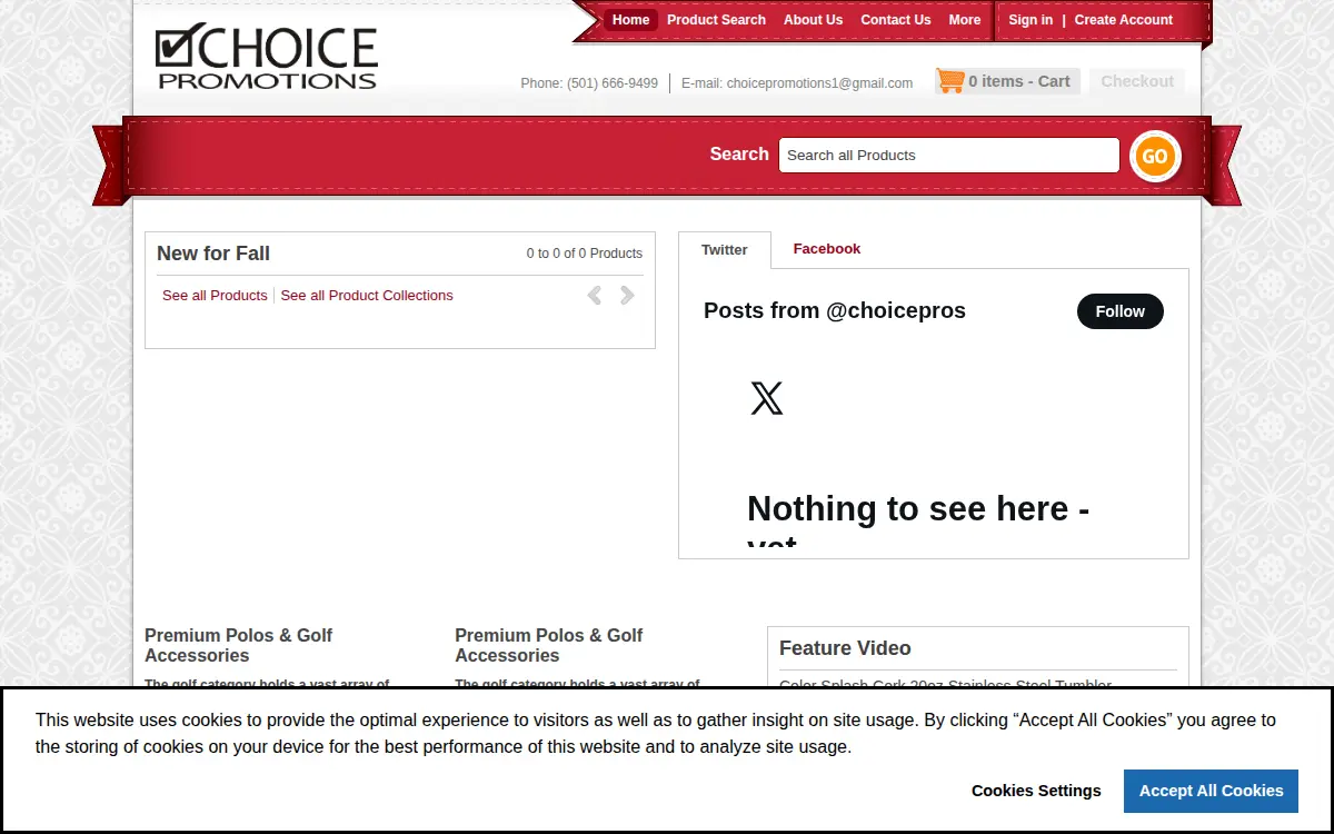 Homepage of Choice Promotions, LLC.