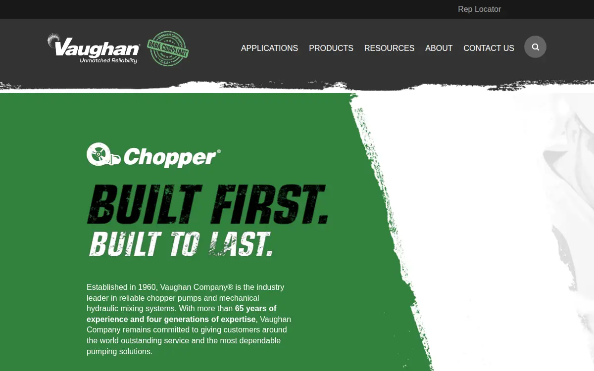 Homepage of Vaughan Co., INC.