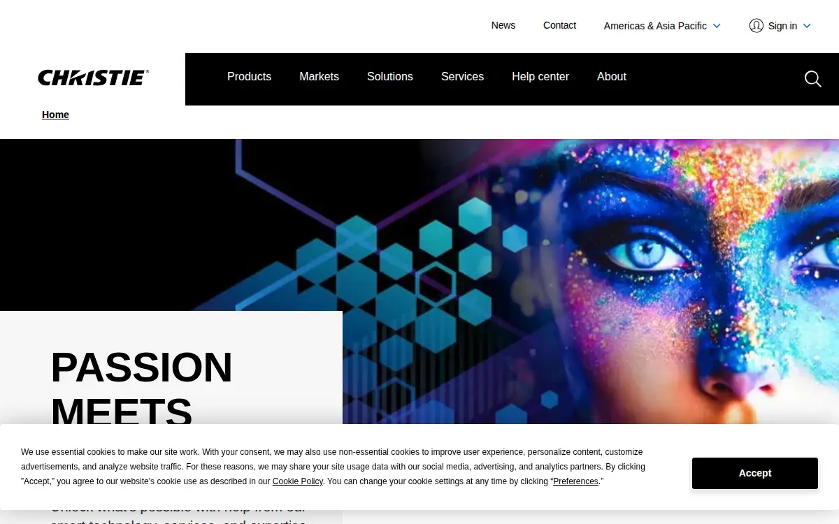 Homepage of Christie Digital Systems Usa, INC.