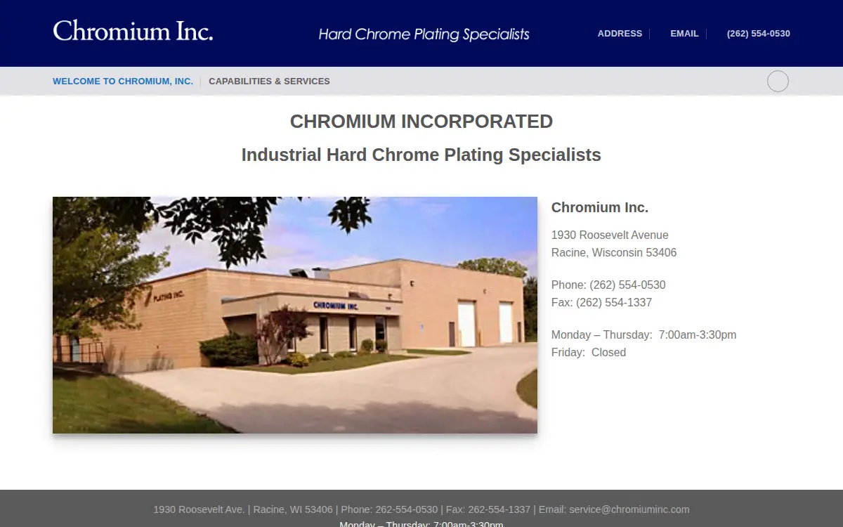 Homepage of Chromium INC
