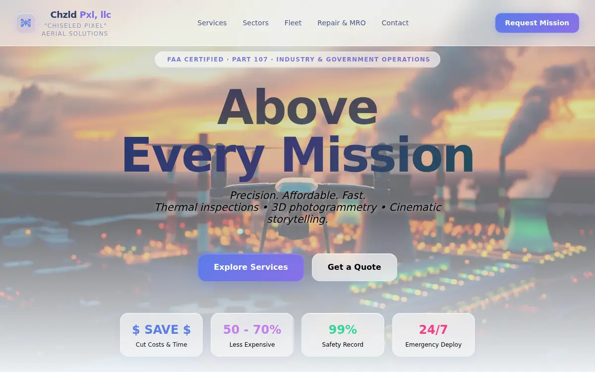 Homepage of Chzld Pxl, LLC