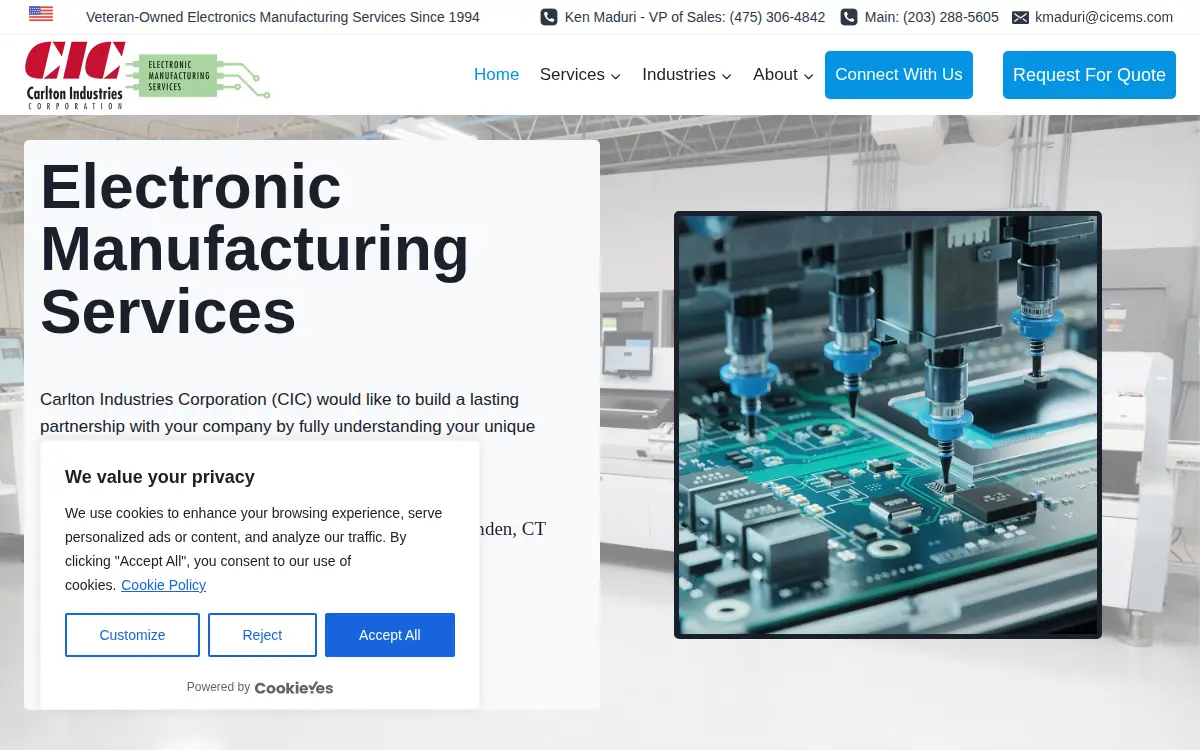 Homepage of Carlton Industries CORP.