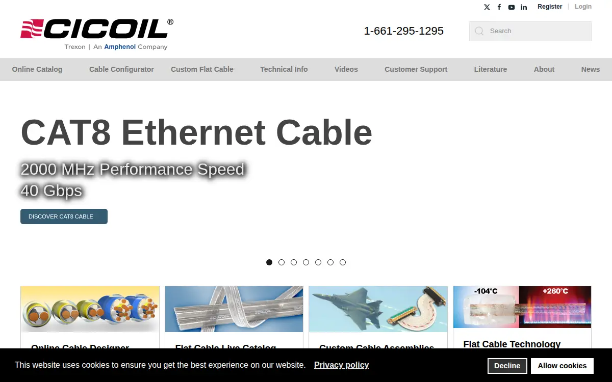 Homepage of Cicoil, LLC