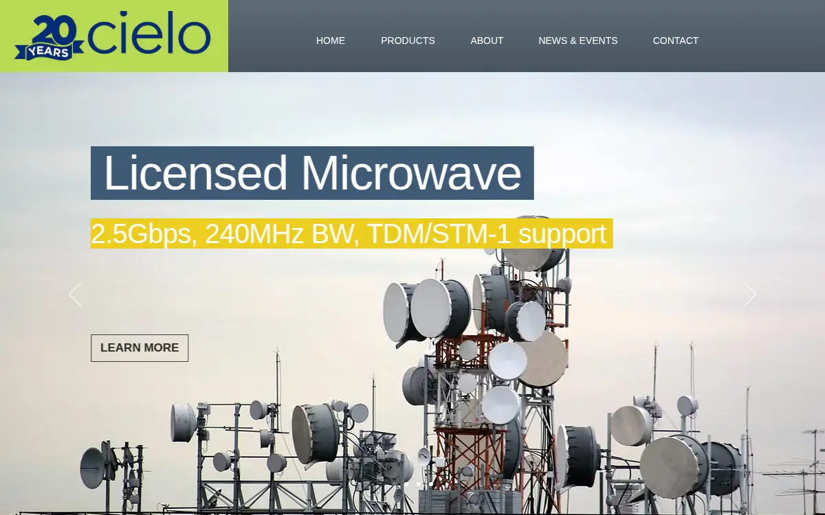 Homepage of Cielo Networks, INC.