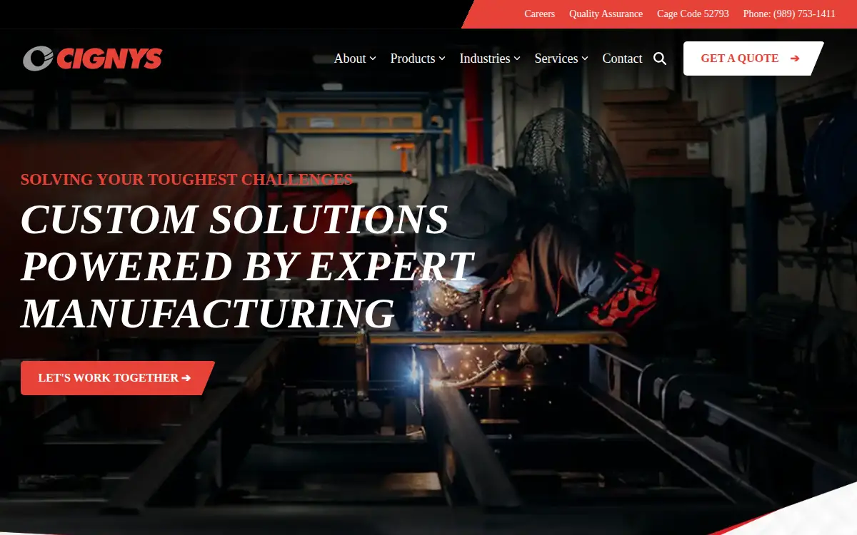 Homepage of Saginaw Products Corporation