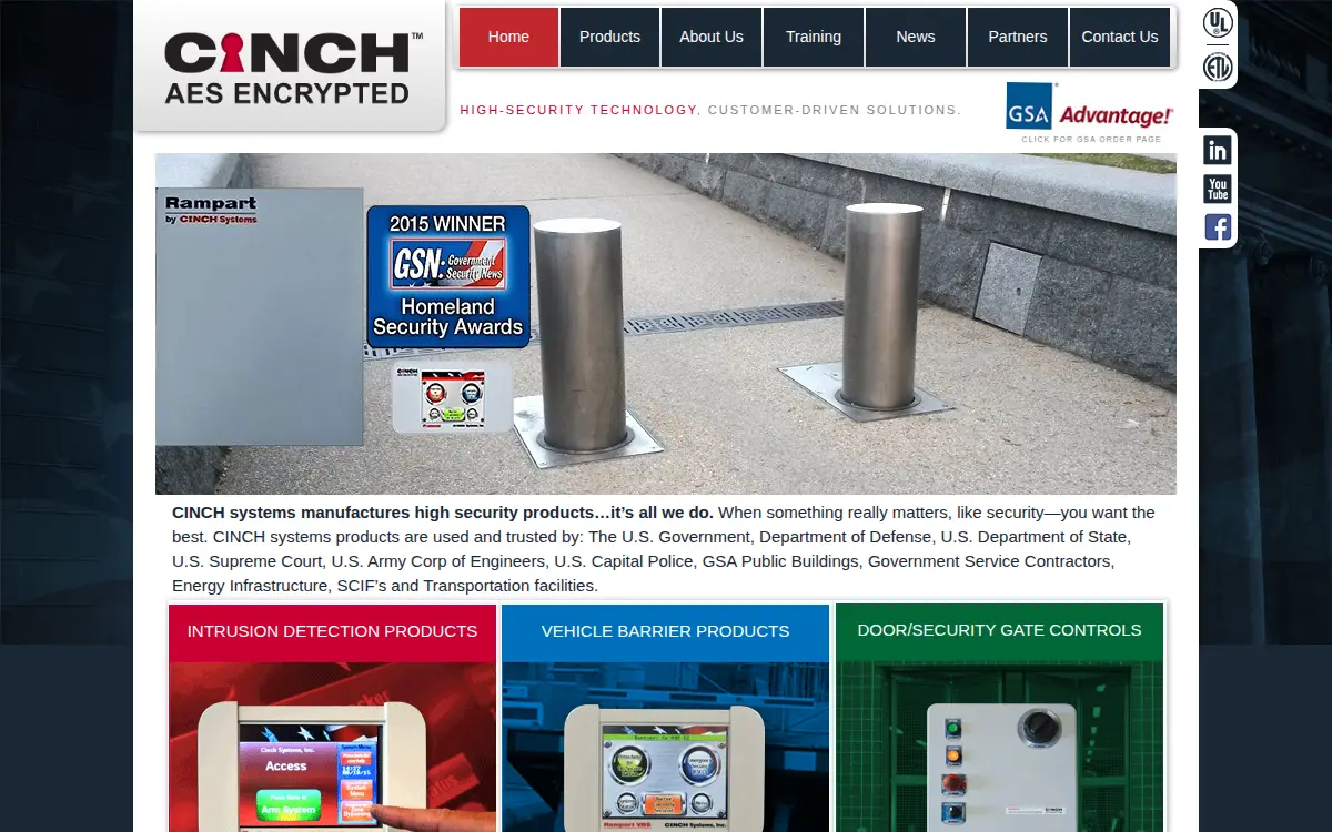 Homepage of Cinch Systems, INC.
