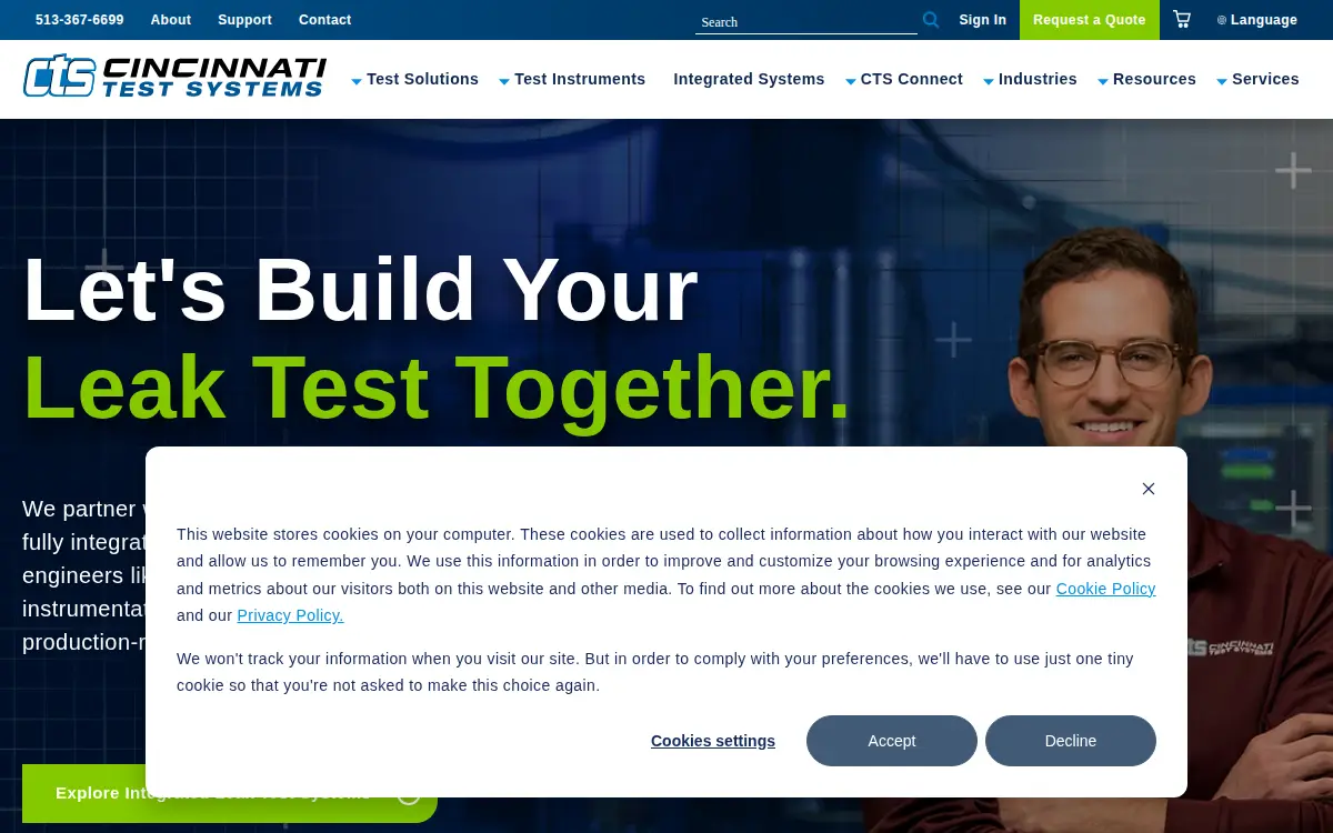 Homepage of Cincinnati Test Systems INC