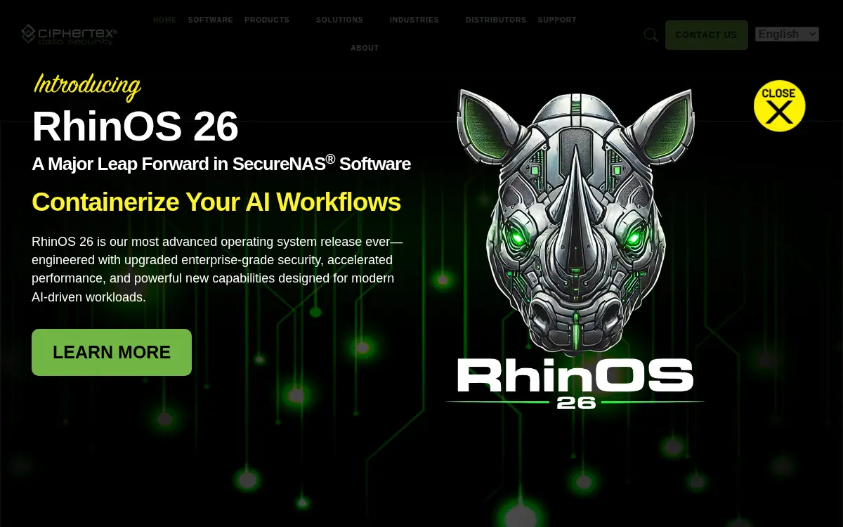 Homepage of Ciphertex LLC