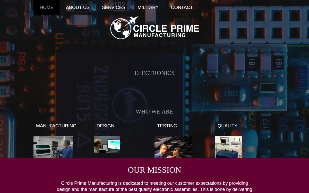 Homepage of Circle Prime Manufacturing INC
