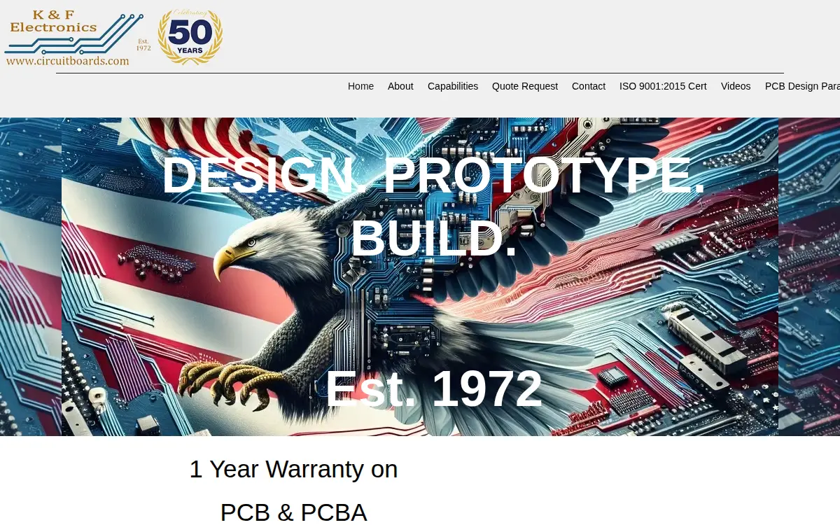 Homepage of K & F Electronic, INC