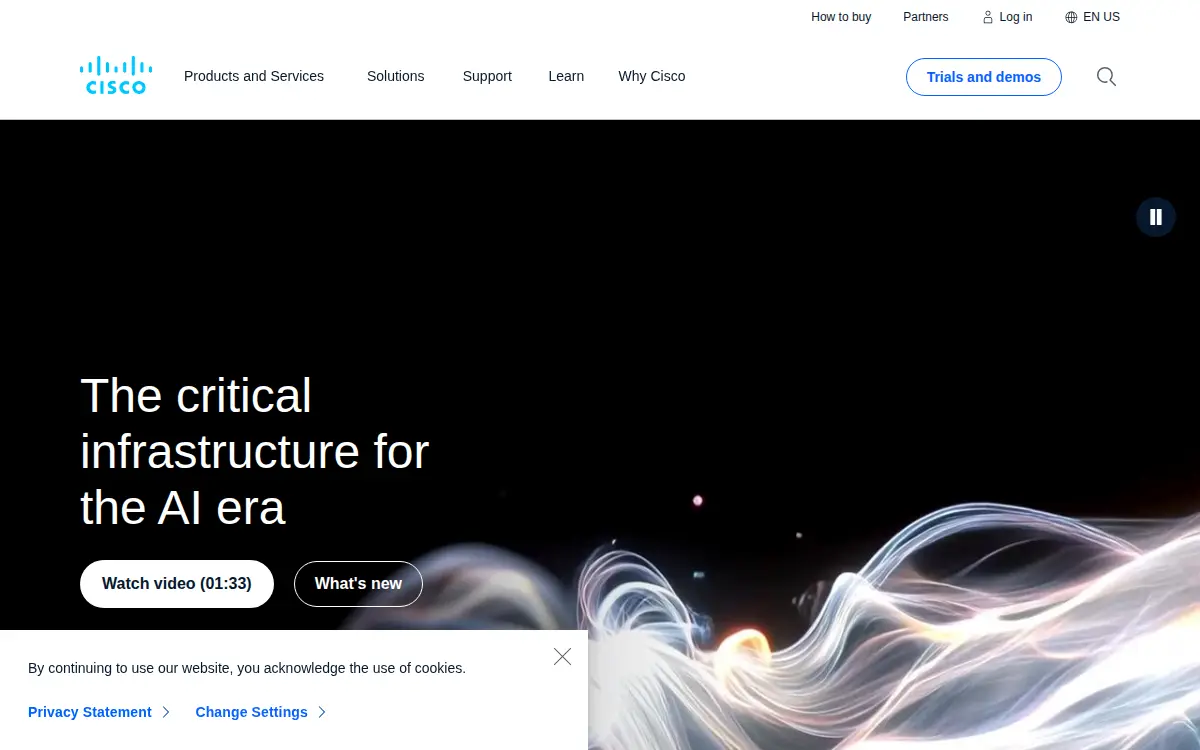Homepage of Cisco Systems, INC.