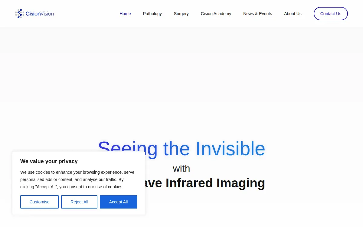 Homepage of Cision Vision, INC.
