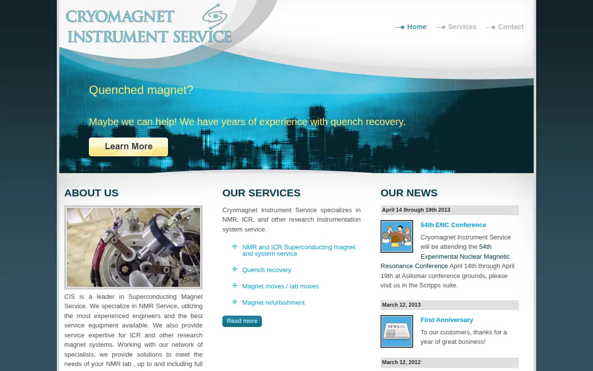 Homepage of Cryomagnet Instrument Service LLC