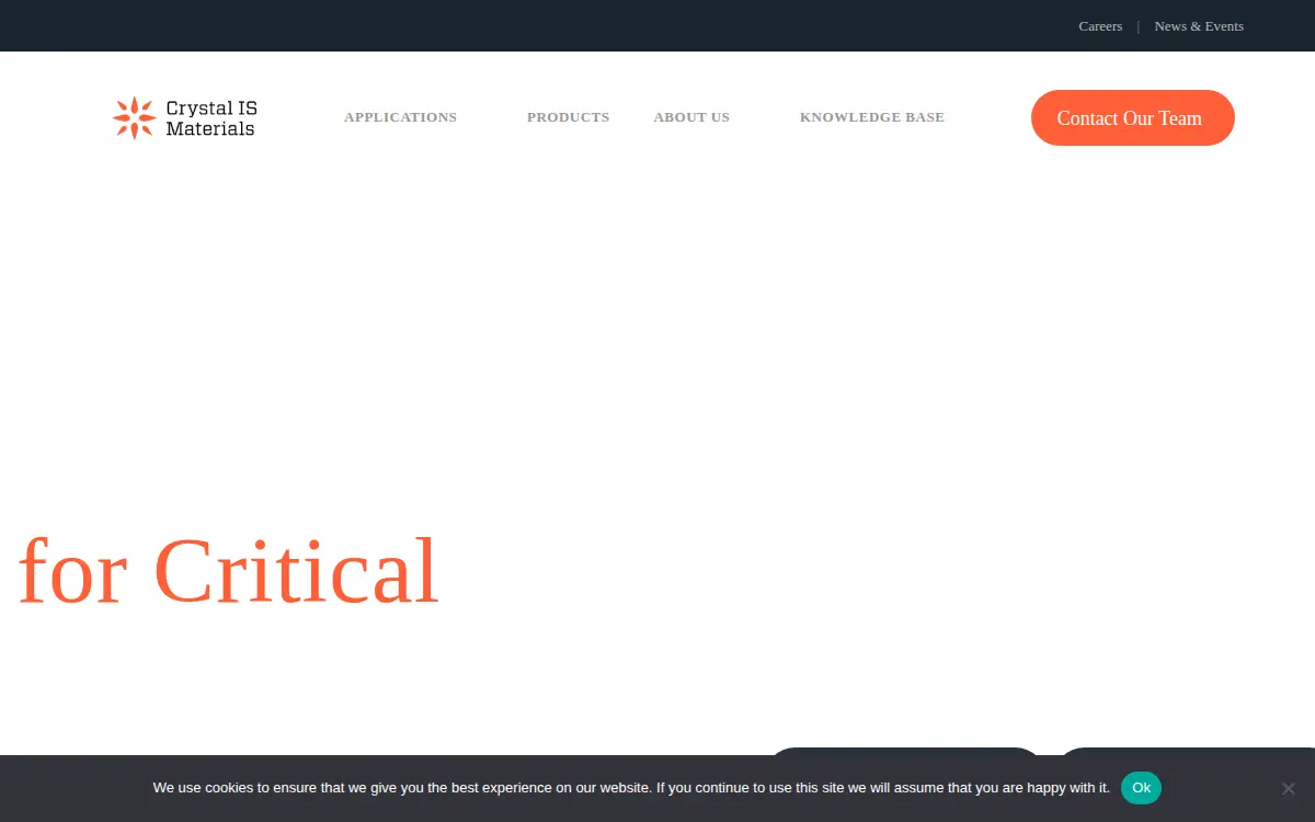 Homepage of Crystal Is, INC.