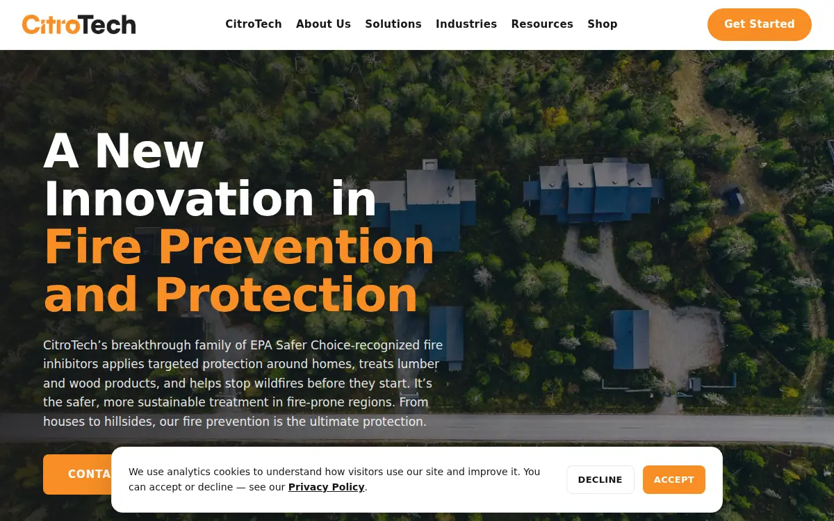 Homepage of Citrotech INC.