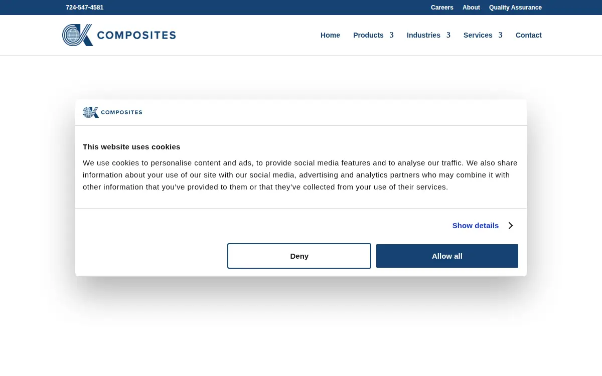 Homepage of C-k Composites Co., LLC