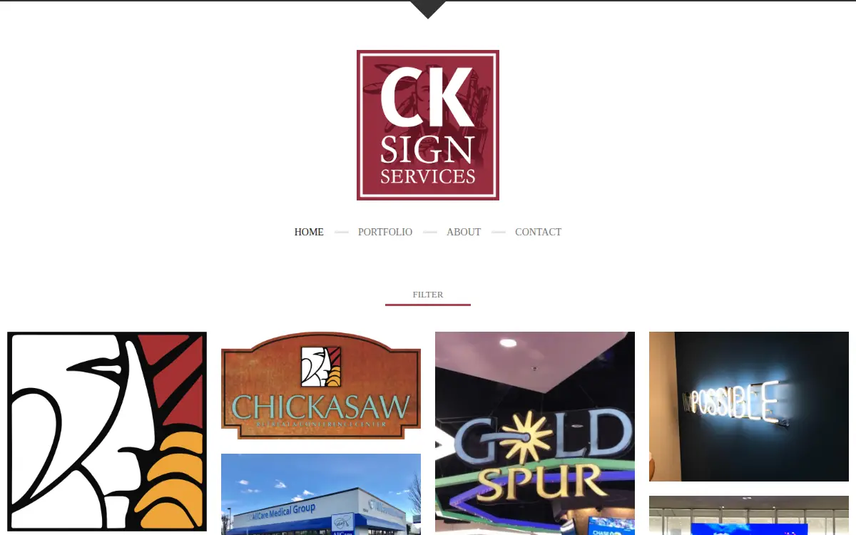 Homepage of Ck Sign Services, LLC