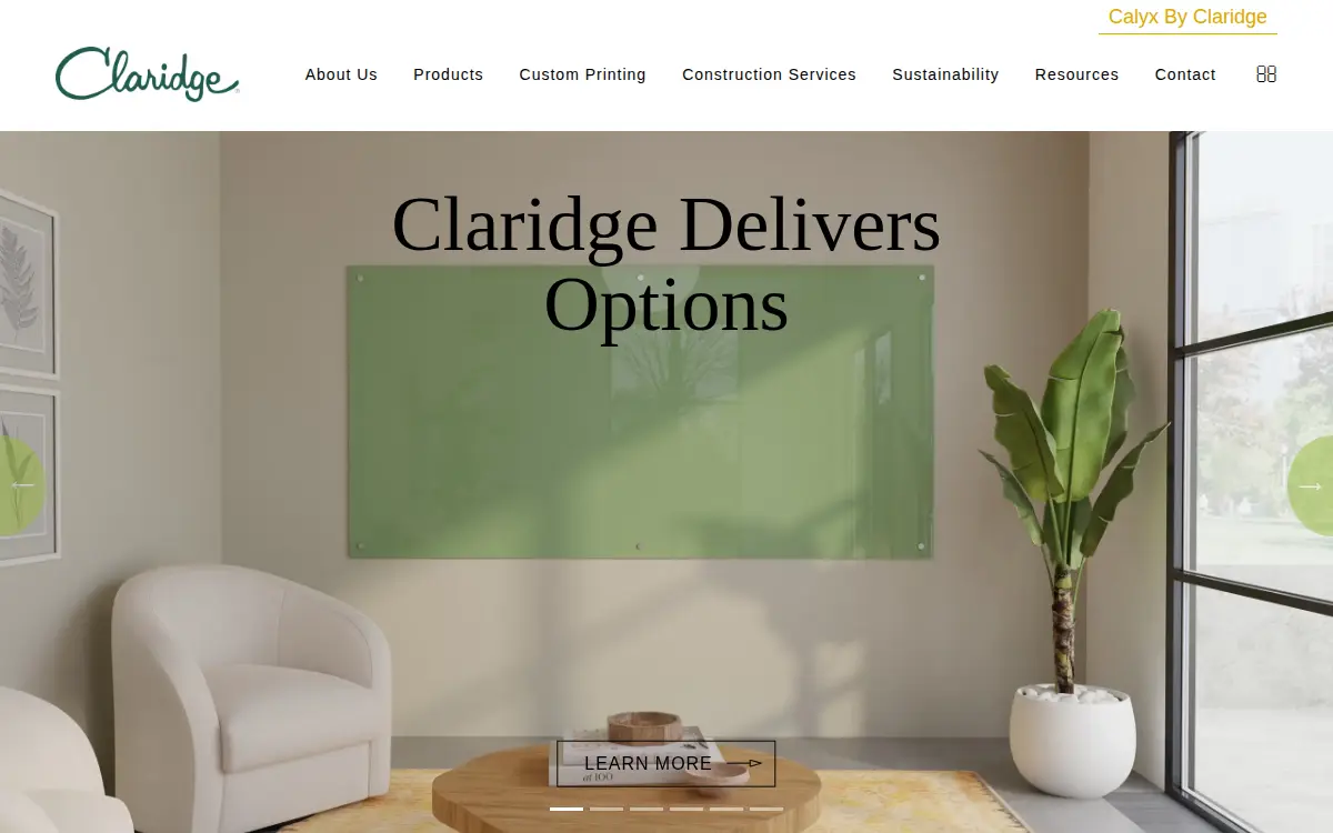 Homepage of Claridge Products and Equipment, LLC