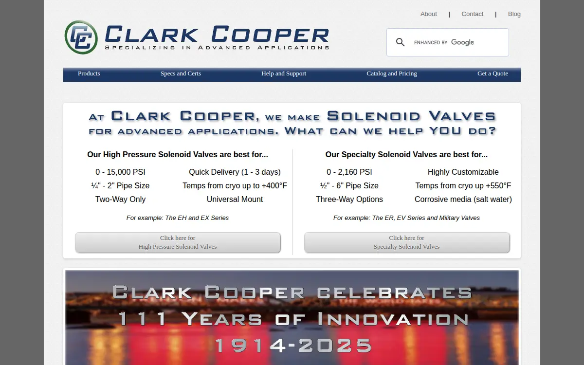 Homepage of Magnatrol Valve CORP