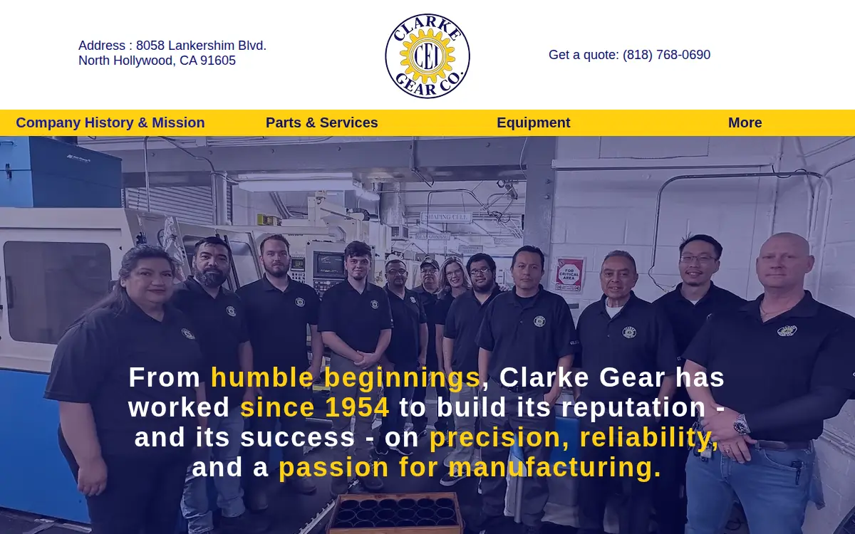 Homepage of Clarke Engineering, INC.