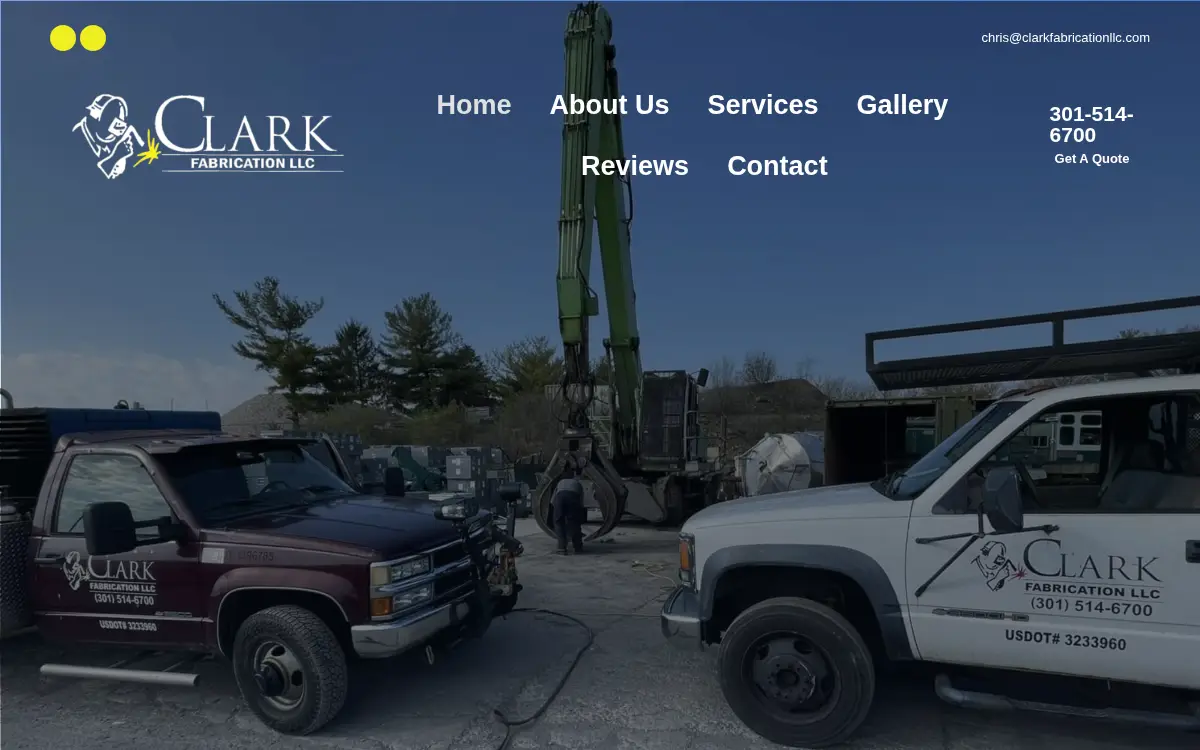 Homepage of Clark Fabrication Limited Liability Company