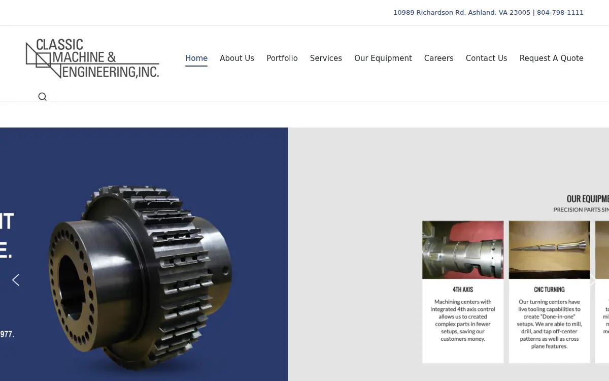 Homepage of Classic Machine, INC.