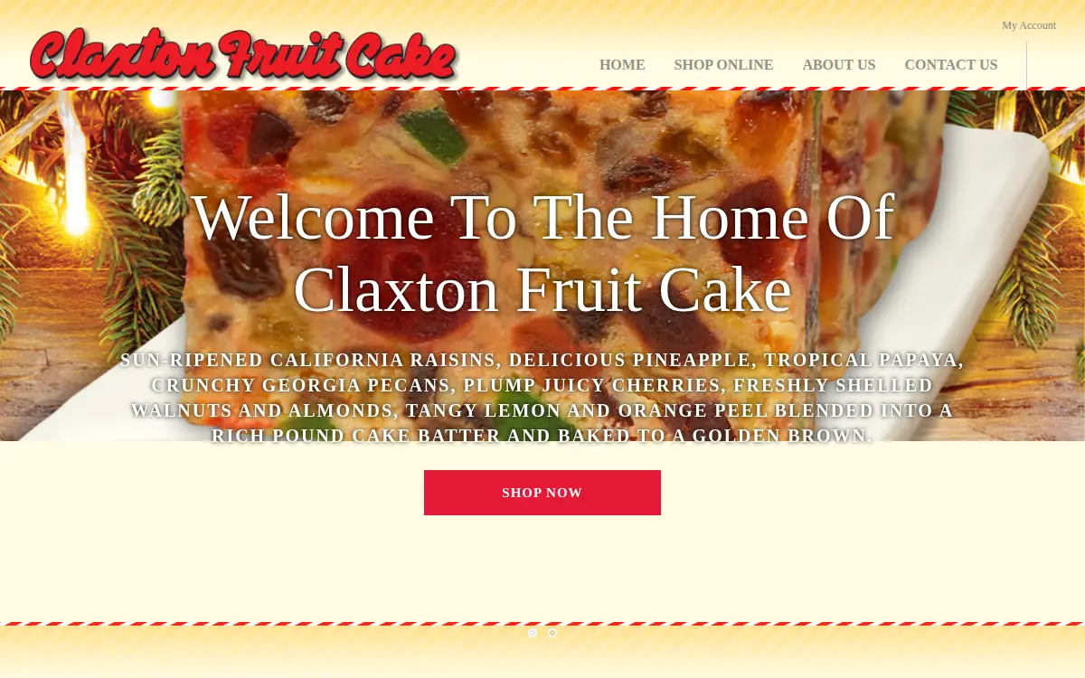 Homepage of Claxton Bakery, INC.