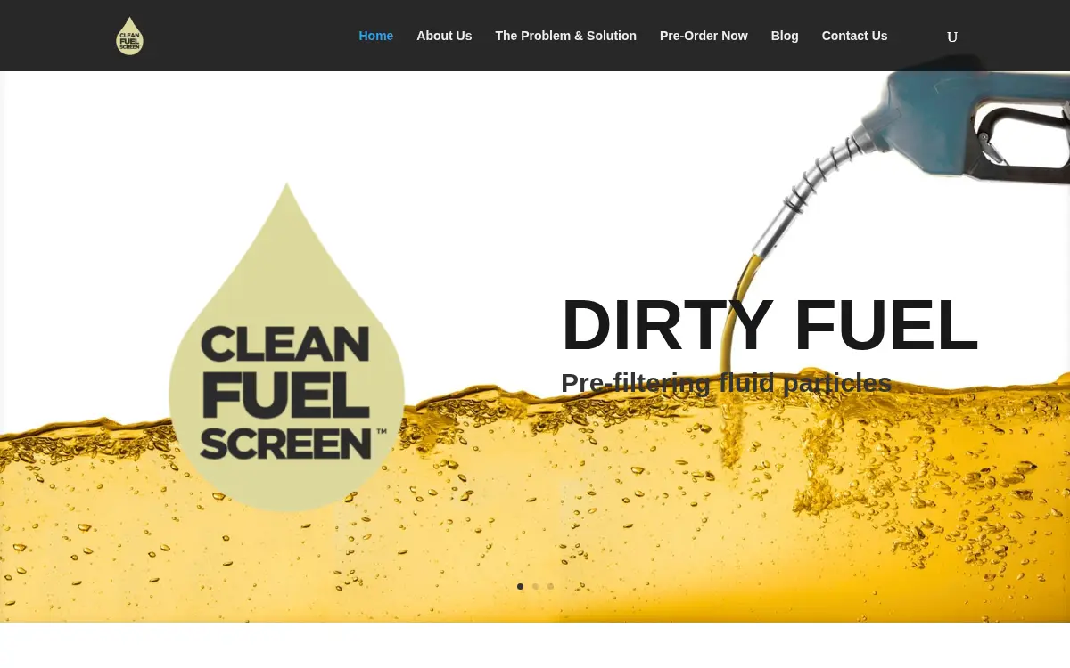 Homepage of Clean Fuel Screen CO LLC