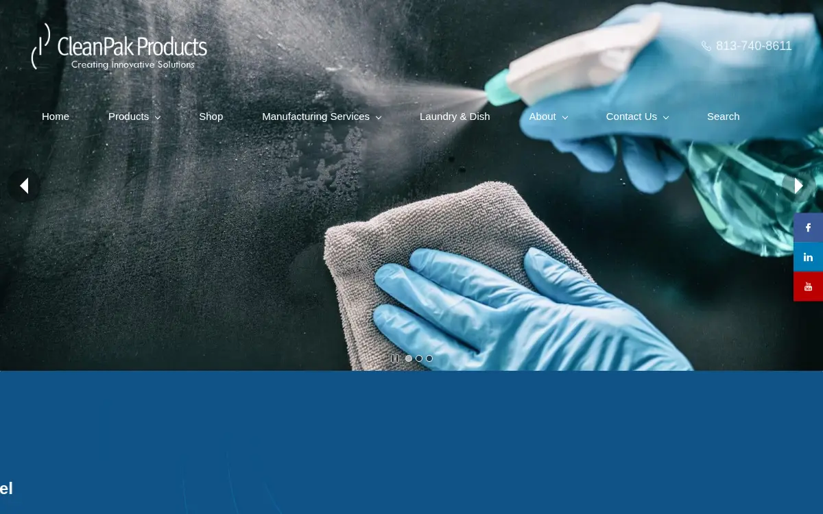 Homepage of Cleanpak Products, LLC