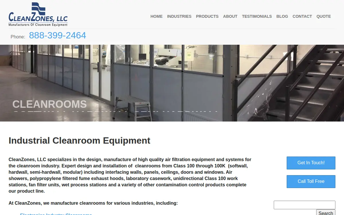Homepage of Cleanzones LLC