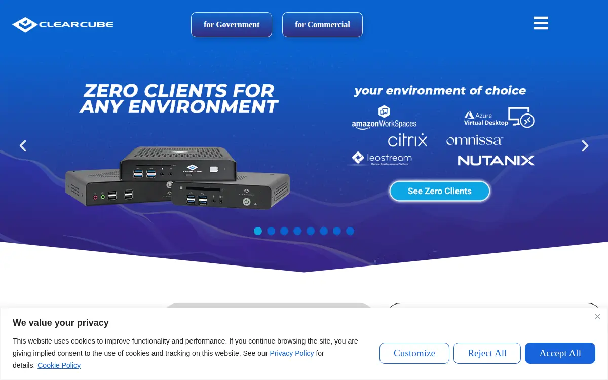 Homepage of Clearcube Technology, INC.