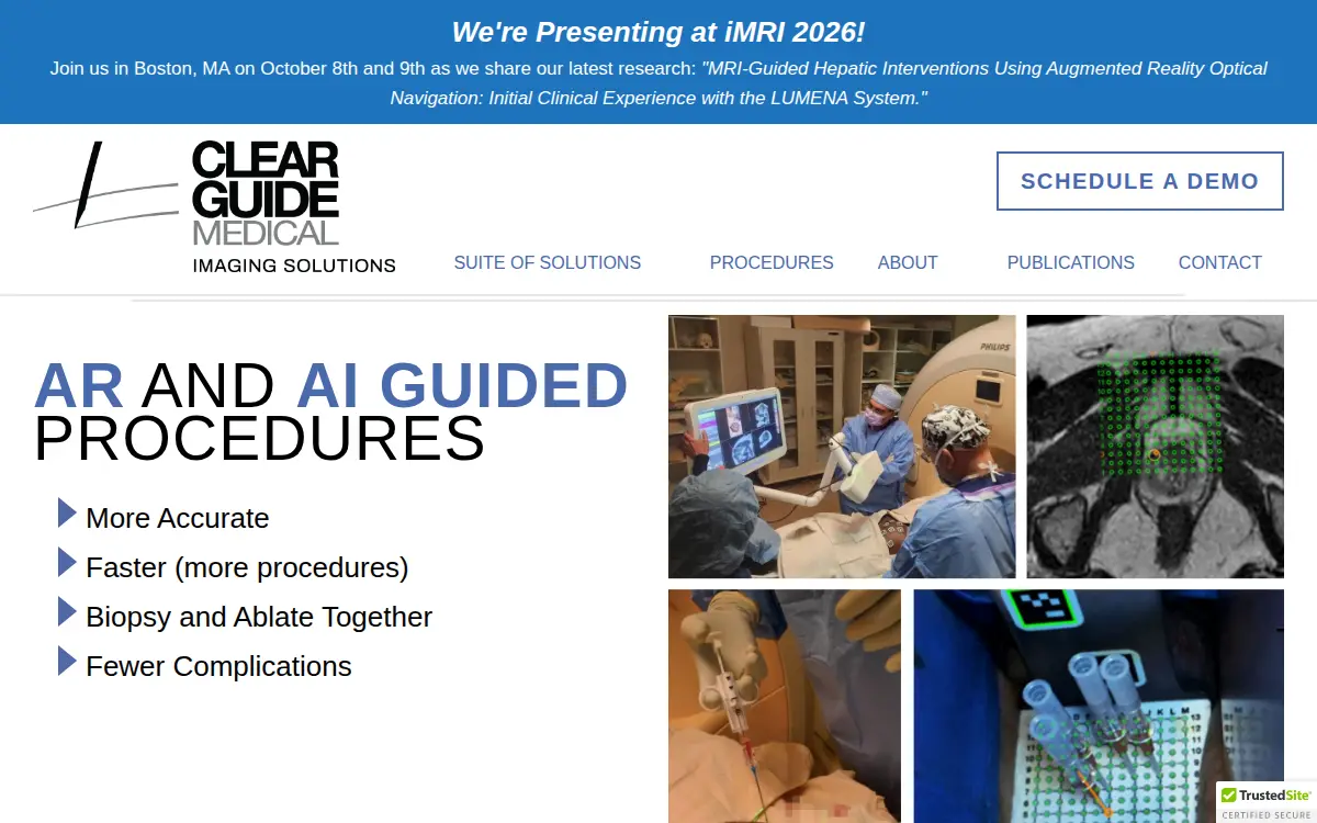 Homepage of Clear Guide Medical, INC.