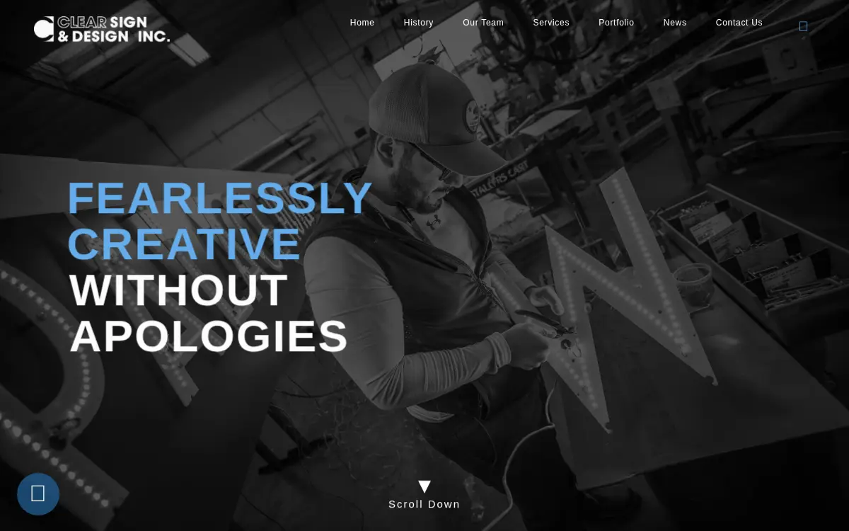 Homepage of Clear Sign & Design INC.